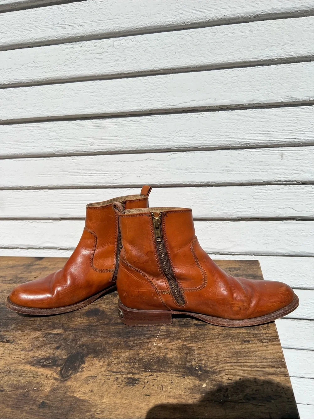 Frye Leather Boots with Side Zip
